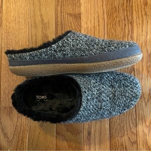 Toms Ivy Black Heathered Sweater Knit Slippers